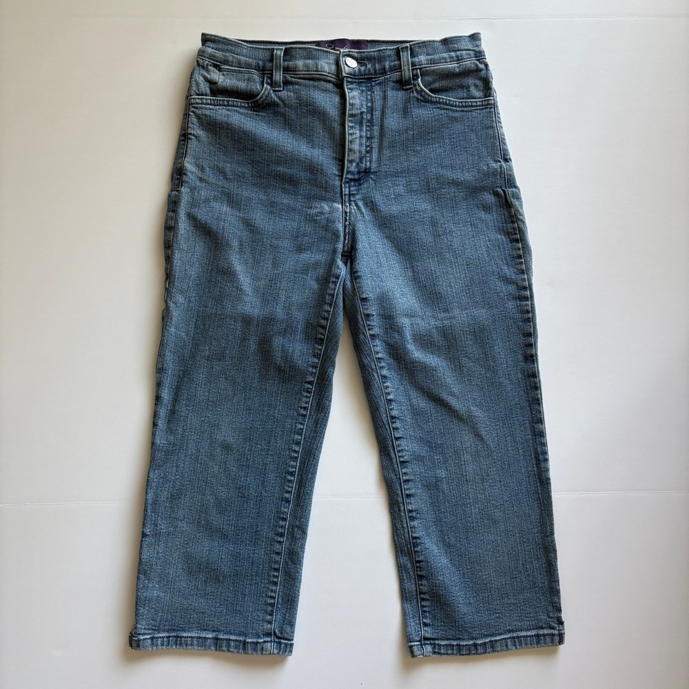 NYDJ Women's Made in USA Straight Leg Jeans Medium Dark Wash